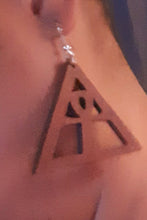 Load image into Gallery viewer, Wooden Ankh in pyramid Earrings Kargo Fresh