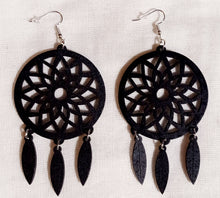 Load image into Gallery viewer, Wooden dream catcher earrings Kargo Fresh