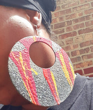 Load image into Gallery viewer, XL Handpainted Wooden Hoop Earrings Kargo Fresh