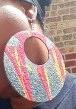 Load image into Gallery viewer, XL Handpainted Wooden Hoop Earrings Kargo Fresh