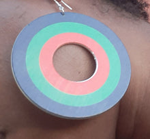 Load image into Gallery viewer, XL Wooden RBG Earrings Kargo Fresh
