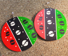 Load image into Gallery viewer, XL Wooden RBG Earrings Kargo Fresh