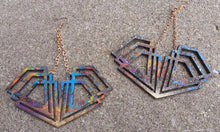 Load image into Gallery viewer, XL handpainted Abstract wooden Earrings Kargo Fresh