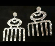Load image into Gallery viewer, Rhinestone and Felt Blingy Adinkra Symbol clip on Earrings