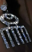 Load image into Gallery viewer, Rhinestone and Felt Blingy Adinkra Symbol clip on Earrings