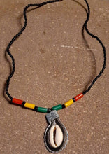 Load image into Gallery viewer, Vintage Afrocentric Cowrie Shell Collar Choker Style Necklace with matching custom clip on earrings
