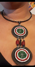 Load image into Gallery viewer, Vintage Maasai Beaded Necklace & Earring Set, 19 Inch