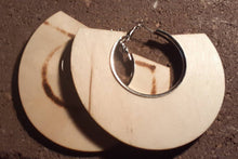Load image into Gallery viewer, Large afrocentric Ethiopian Colors Wooden Hoop Earrings