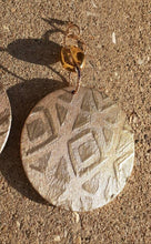 Load image into Gallery viewer, Extra Large Handpainted Abstract Afrocentric Design Wooden Earrings