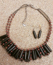 Load image into Gallery viewer, Handmade Wooden Bead Necklace & Earrings Set, Vintage Style