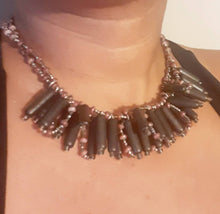 Load image into Gallery viewer, Handmade Wooden Bead Necklace & Earrings Set, Vintage Style
