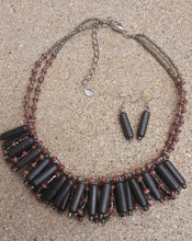 Load image into Gallery viewer, Handmade Wooden Bead Necklace & Earrings Set, Vintage Style