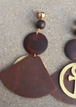 Load image into Gallery viewer, Handpainted Extra Large Abstract Ankh Earrings