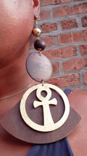 Load image into Gallery viewer, Handpainted Extra Large Abstract Ankh Earrings
