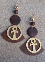 Load image into Gallery viewer, Handpainted Extra Large Abstract Ankh Earrings