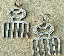Load image into Gallery viewer, Rhinestone and Felt Blingy Adinkra Symbol clip on Earrings
