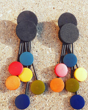 Load image into Gallery viewer, Abstract Wood and Rubber Pop Art Earrings and Necklace Set