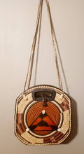 Load image into Gallery viewer, Vintage Handmade Handpainted Leather and Mudcloth Extra Large Purse