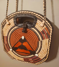 Load image into Gallery viewer, Vintage Handmade Handpainted Leather and Mudcloth Extra Large Purse