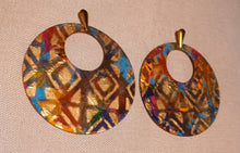 Load image into Gallery viewer, Extra Large Abstract Handpainted Design Wooden Earrings