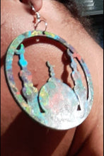 Load image into Gallery viewer, Hand-Painted Wooden Eid Earrings, Lightweight Statement Jewelry