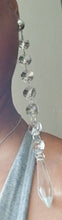 Load image into Gallery viewer, Handmade Antique Chandelier element Dangle Earrings 8 inch clip on