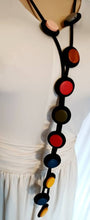 Load image into Gallery viewer, Abstract Wood and Rubber Pop Art Earrings and Necklace Set