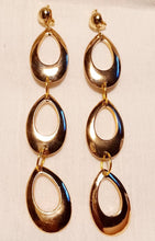 Load image into Gallery viewer, Handmade Gold Acrylic Multi Hoop Clip On Earrings Gold 5 inch