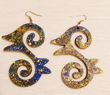 Load image into Gallery viewer, Handpainted Abstract Symbol Wooden Earrings