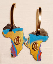 Load image into Gallery viewer, Handpainted Afrocentric Africa Silhouette Wooden Earrings