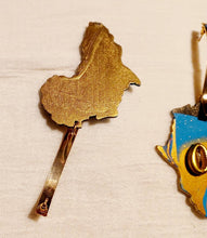 Load image into Gallery viewer, Handpainted Afrocentric Africa Silhouette Wooden Earrings