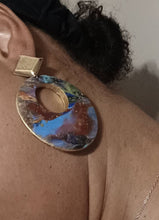 Load image into Gallery viewer, Abstract Handpainted Design Wooden Earrings pierced