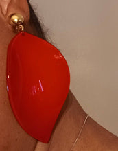 Load image into Gallery viewer, Extra Large Acrylic Leaf Clip On Dangle Earrings black color