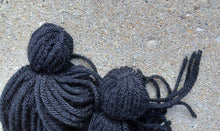 Load image into Gallery viewer, Extra Large Handmade Yarn Tassel Earrings black
