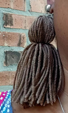 Load image into Gallery viewer, Clip on Extra Large Handmade Yarn Tassel Earrings khaki