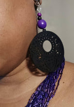 Load image into Gallery viewer, Vintage Handmade bamboo bead Necklace and custom Clip On Earrings Set