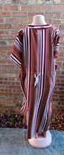 Load image into Gallery viewer, Vintage Afrocentric Kaftan, Bright Poly Satin Mudcloth Print (Fits up to 3XL)
