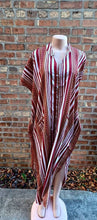 Load image into Gallery viewer, Vintage Afrocentric Kaftan, Bright Poly Satin Mudcloth Print (Fits up to 3XL)