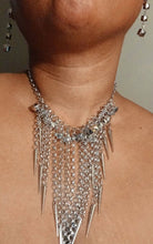 Load image into Gallery viewer, Silver Metal Chain Necklace and Clip On Earrings Set
