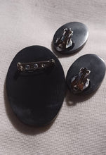 Load image into Gallery viewer, Vintage Handmade Cameo Clip On Earrings and matching Brooch rare set