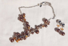 Load image into Gallery viewer, Handmade Grapevine design faux Pearl Clip on earrings and necklace Set