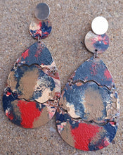 Load image into Gallery viewer, Handpainted abstract Design Wooden Earrings pierced ears