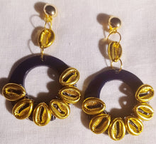 Load image into Gallery viewer, Handmade Cowrie Shell Hoop Clip On Earrings