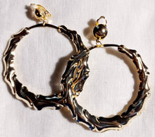 Load image into Gallery viewer, Large Clip On Fulani Bamboo Hoop Earrings gold rare