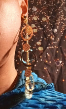 Load image into Gallery viewer, Handmade gold Metal Multi Hoop and chain Clip On Earrings 5 in