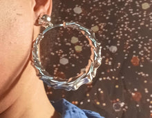 Load image into Gallery viewer, Large Clip On Fulani Bamboo Hoop Earrings gold rare
