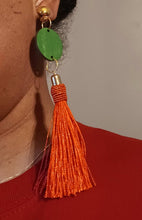 Load image into Gallery viewer, Boho Tassel collar necklace and clip on earrings new