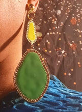 Load image into Gallery viewer, Large irregular odd shape enameled Clip On Earrings