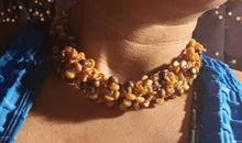 Load image into Gallery viewer, Handmade glass semi precious stone Boho Necklace and Clip On Earrings Set Handmade