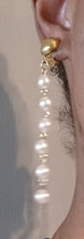 Load image into Gallery viewer, Faux pearl handmade Assymetric Clip On Earrings